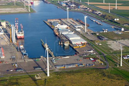 Photo for Eemshaven, Netherlands - August 16 2023:  Burned Ship Fremantle Highway Docked at Eemshaven for Salvage Process - Royalty Free Image