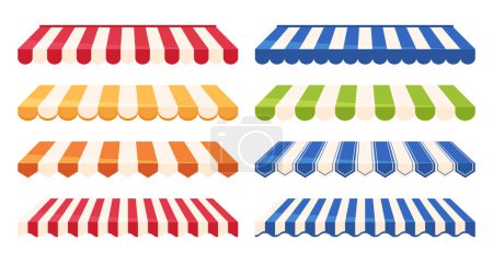 Illustration for Awning for a shop. Striped roofing for retail outlets. - Royalty Free Image