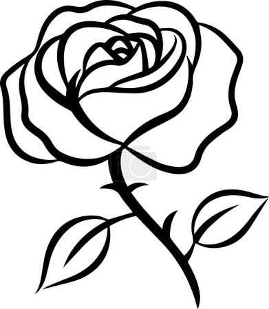 Illustration for Black Roses.Vector illustration ready for vinyl cutting. Isolated on white background. - Royalty Free Image
