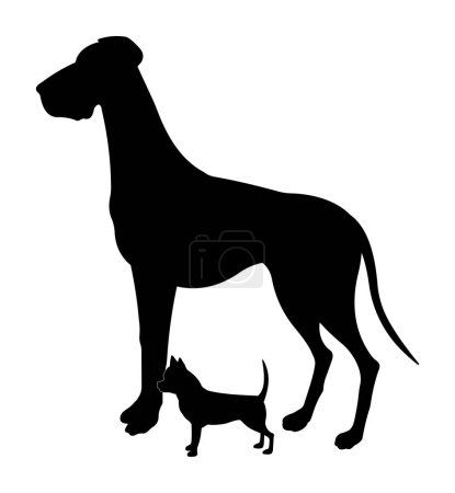Illustration for Dog breed illustration. Black silhouette Great Dane. - Royalty Free Image