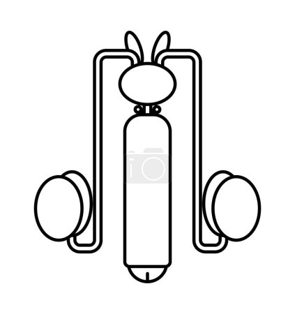 Ilustración de Icono del sistema reproductor masculino en estilo plano. Esquema del sistema reproductor masculino. - Imagen libre de derechos