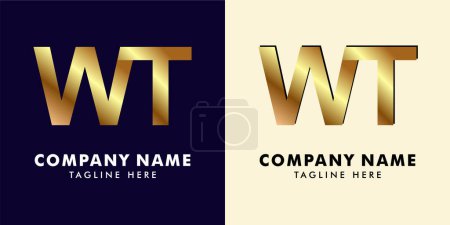 Photo for WT letters logo, W and T letters logo alphabet design. - Royalty Free Image
