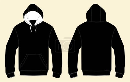 Illustration for Hooded sweat jacket with pocket. Mockup template. - Royalty Free Image