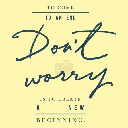 Photo for Inspirational phrase Dont Worry. Hand drawn lettering with fun face. Calligraphy for prints, posters and t-shirt design. - Royalty Free Image