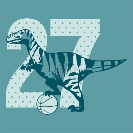 Photo for Vector of football dinosaur, little dinosaur, animal vector, unique vector for t shirt - Royalty Free Image