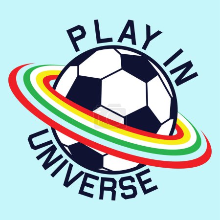 Football Play in Universe vector graphic illustration for t shirt