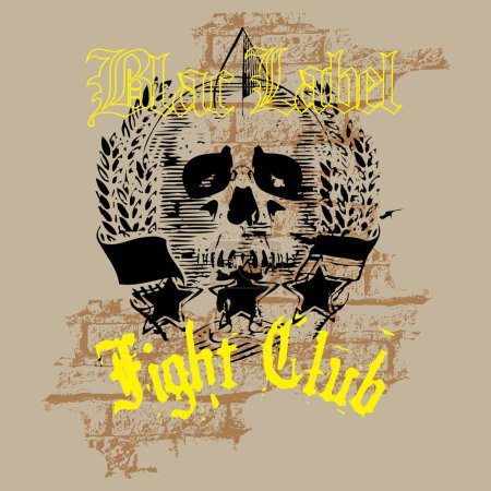 Photo for Vintage skull and fists slogan with fight club. Vector illustration for card and t shirt print - Royalty Free Image
