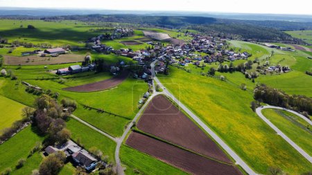 Photo for Drone footage of a village on the countryside - Royalty Free Image