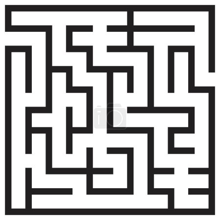 Illustration for Children's puzzle square simple maze labyrinth - Royalty Free Image