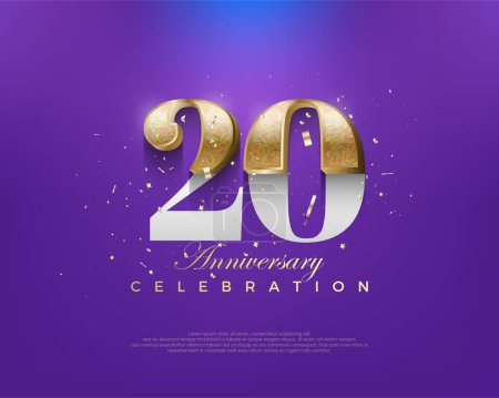 Illustration for Unique classic number 20, for an anniversary celebration with a luxurious design. - Royalty Free Image
