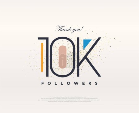 Illustration for Colorful design 10k followers. modern simple premium vector. - Royalty Free Image