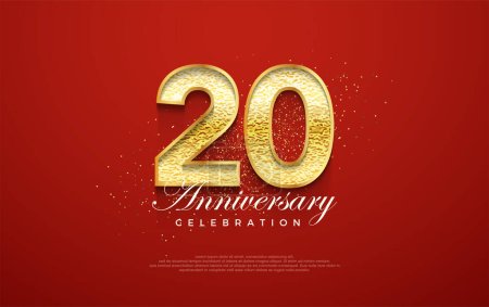Illustration for 20th anniversary number, for a birthday celebration. premium vector backgrounds. - Royalty Free Image