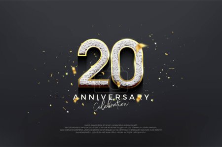 Design élégant simple, célébration du 20e anniversaire avec des numéros de paillettes brillants luxueux.