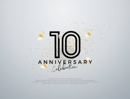 Foto de Diseño de línea simple para la celebración del décimo aniversario. Vector premium para póster, banner, saludo de celebración. - Imagen libre de derechos