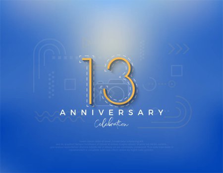 Foto de Diseño de números de línea de arte para la celebración del 13º aniversario. Vector premium para póster, banner, saludo de celebración. - Imagen libre de derechos