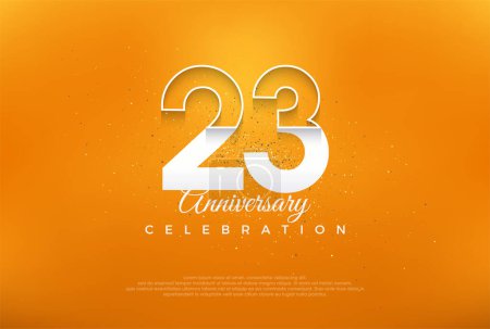 23rd anniversary number with modern thin white numerals. premium vector design. Premium vector for poster, banner, celebration greeting.