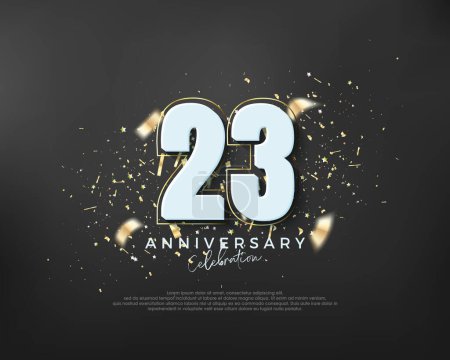 Téléchargez les illustrations : L'audacieux numéro 23. design premium pour la célébration du 23e anniversaire. Vecteur Premium pour affiche, bannière, salutation de célébration. - en licence libre de droit