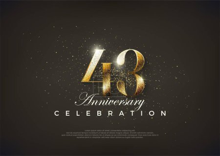 Illustration for Fancy number 43rd to celebrate 17th birthday. Premium vector for poster, banner, celebration greeting. - Royalty Free Image