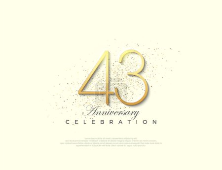 Illustration for Simple number 43rd anniversary. Premium vector number for celebration. Premium vector for poster, banner, celebration greeting. - Royalty Free Image