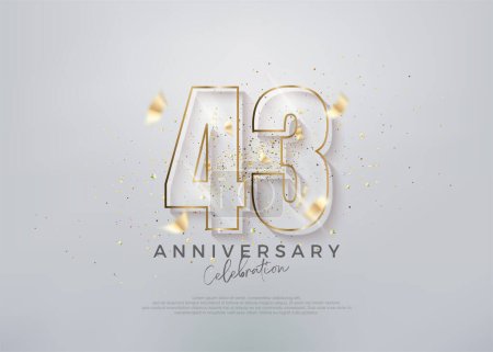 Illustration for Modern number 43rd with unique glass numerals. premium vector for celebration design. Premium vector for poster, banner, celebration greeting. - Royalty Free Image