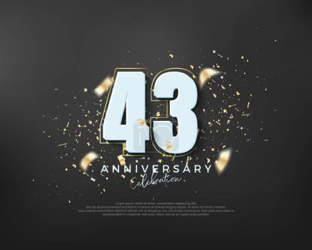 Illustration for Bold number 43rd. premium design for 43rd anniversary celebration. Premium vector for poster, banner, celebration greeting. - Royalty Free Image