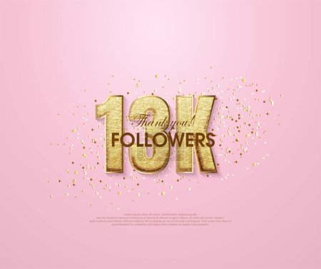 Illustration for Pink 13k thank you followers, thank you banner for social media posts. - Royalty Free Image