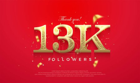 Illustration for 13k number to say thank you. social media post banner poster design. - Royalty Free Image