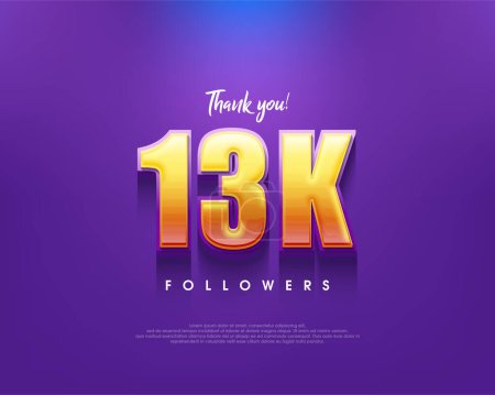 Illustration for Simple and clean thank you design for 13k followers. - Royalty Free Image
