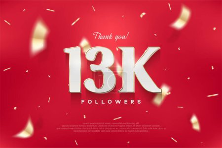 Illustration for 13k elegant and luxurious design, vector background thank you for the followers. - Royalty Free Image