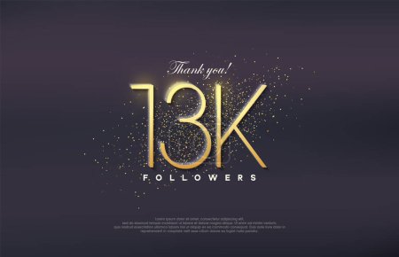 Illustration for Simple design number 20. Celebration of achieving 13k followers number. - Royalty Free Image