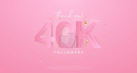 Ilustración de Fondo rosa para decir muchas gracias 40k seguidores. - Imagen libre de derechos