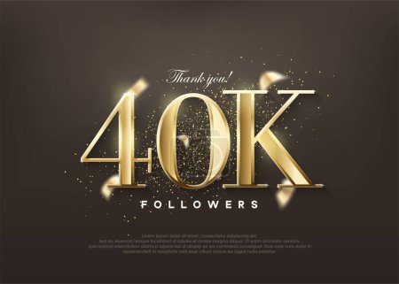 Ilustración de Oro de lujo gracias 40k seguidores. saludos y celebraciones. - Imagen libre de derechos