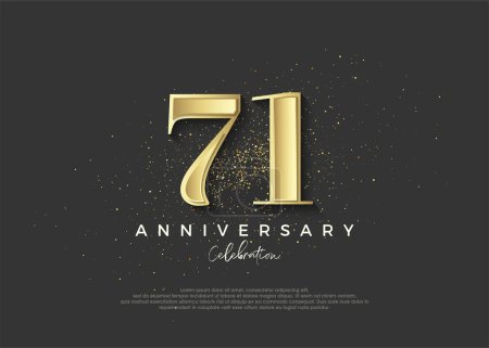 Téléchargez les illustrations : 71 ans d'or. Design vectoriel premium pour célébrer l'anniversaire. Fond vectoriel Premium pour l'accueil et la célébration. - en licence libre de droit