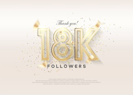 Ilustración de Celebración de llegar a 18k seguidores. con diseño de lujo premium. - Imagen libre de derechos