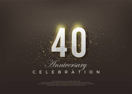 Illustration for Elegant 40th anniversary number. premium vector backgrounds. Premium vector for poster, banner, celebration greeting. - Royalty Free Image