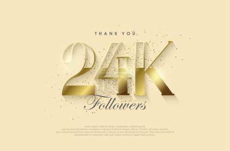 Ein großes Dankeschön an 24k Follower, mit einem glänzenden Luxus-Gold-Design.
