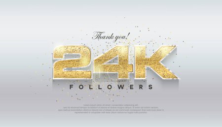Shiny luxury gold 24k followers. premium vector background for celebration.