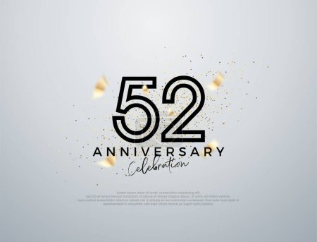 Foto de Diseño de línea simple para la celebración del 52 aniversario. Vector premium para póster, banner, saludo de celebración. - Imagen libre de derechos
