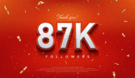 Illustration for Elegant number to thank 87k followers, the latest premium vector design. - Royalty Free Image
