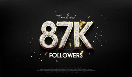 Illustration for Luxurious design for a thank you 87k followers. - Royalty Free Image