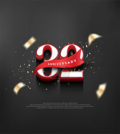 Illustration for Classic design number, to celebrate the 32nd anniversary. Premium vector background for greeting and celebration. - Royalty Free Image