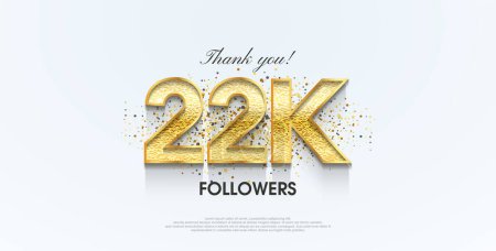 Illustration for Thank you 22k followers, celebration for the social media post poster banner. - Royalty Free Image