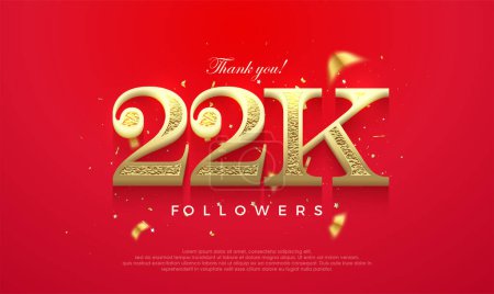 Illustration for 22k number to say thank you. social media post banner poster design. - Royalty Free Image
