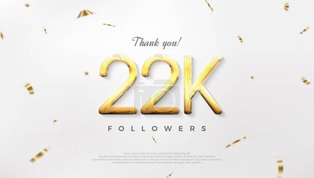 Illustration for Thanks to 22k followers, celebration of achievements for social media posts. - Royalty Free Image