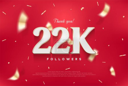 Illustration for 22k elegant and luxurious design, vector background thank you for the followers. - Royalty Free Image