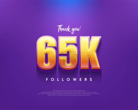 Illustration for Simple and clean thank you design for 65k followers. - Royalty Free Image