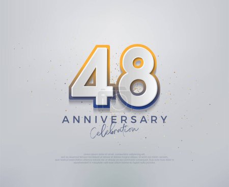 Illustration for Modern and colorful, premium vector design for 48th anniversary celebrations. Premium vector background for greeting and celebration. - Royalty Free Image
