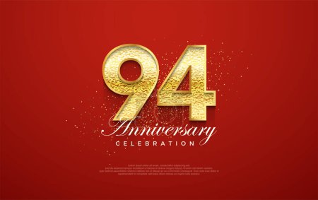 Illustration for 94th anniversary number, for a birthday celebration. premium vector backgrounds. Premium vector background for greeting and celebration. - Royalty Free Image