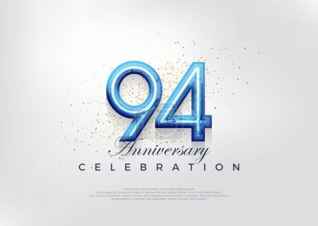 Illustration for 94th anniversary celebration design, celebration premium vector background. Premium vector background for greeting and celebration. - Royalty Free Image