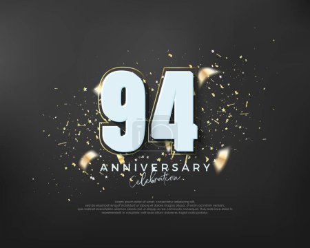 Illustration for Bold number 94th. premium design for 94th anniversary celebration. Premium vector for poster, banner, celebration greeting. - Royalty Free Image